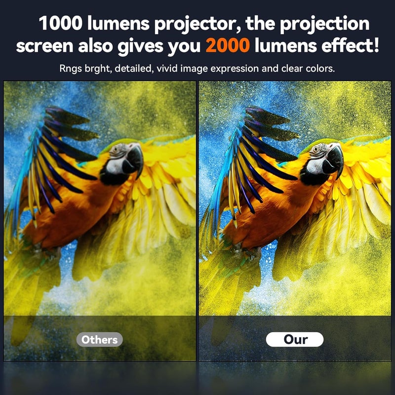 XIAOHUI 100-Inch Portable Projector Screen, 16:9 Aspect Ratio, Non-Perforated Anti-Light, Easy Install,100% Polyester Professional Projector Screen Pull Down - Image 3